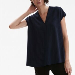 MM. LAFLEUR Townsend Stripe Navy Blouse Oversized XS‎ Sleeveless